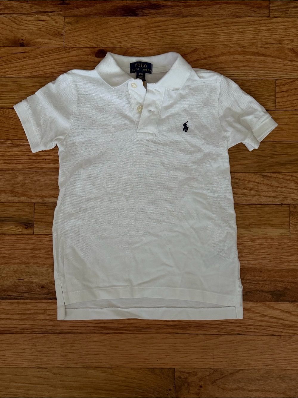Polo by Ralph Lauren White Kids Short-Sleeve Polo with Navy Logo